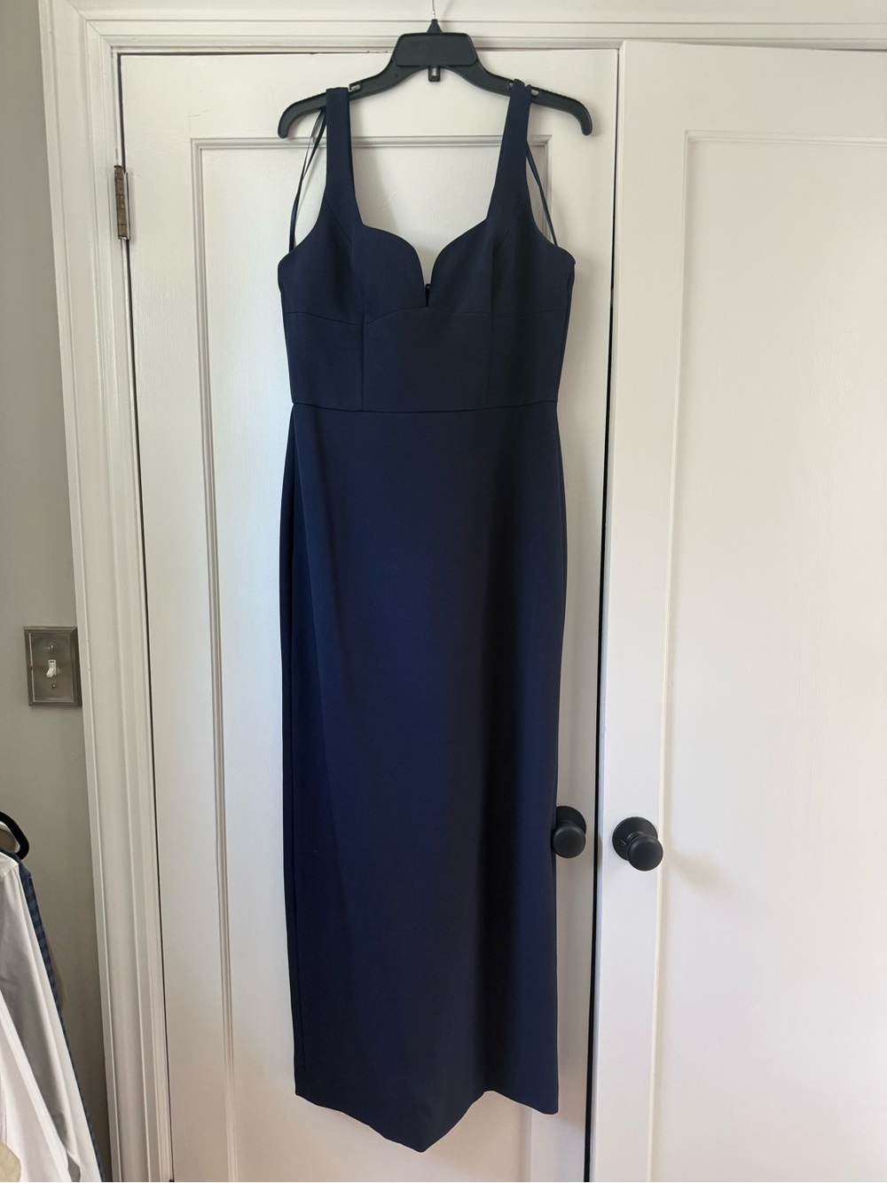 BCBG Navy Maxi Dress with Sweetheart Bodice
